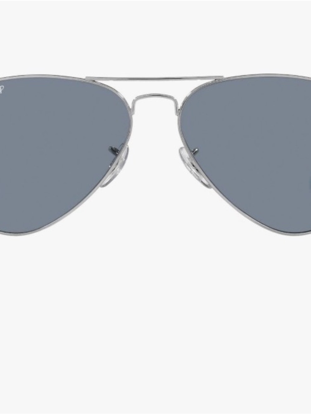 Ray-Ban Aviator Sunglasses Silver Frame with Blue Polarized Lenses 55mm
